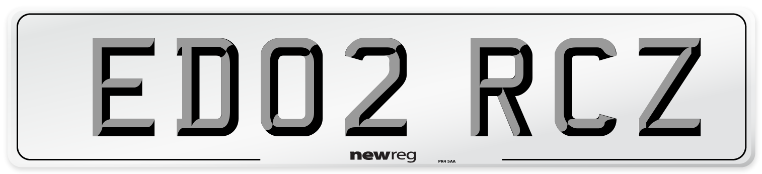 ED02 RCZ Number Plate from New Reg